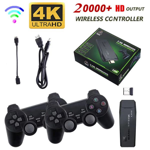 Konsolen M8 Videospielkonsole 2,4 G Doppel Wireless Controller Game Stick 4K 20000 Spiele 64 32 GB Retro Handheld Spiele Emulator Geschenk