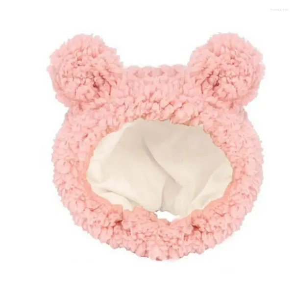 Abbigliamento per cani Fascia per animali domestici Adorabile costume da gatto regolabile Copricapo Morbido cappello in peluche per cani di piccola taglia Gatti Orso caldo con chiusura