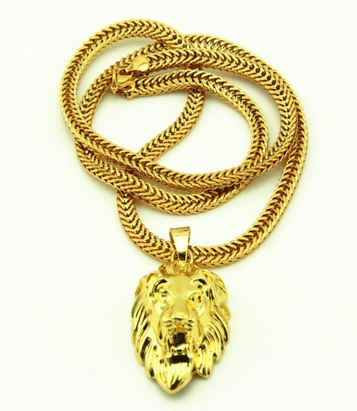 JRL Collana con ciondolo testa di leone grande Animal King Vine Catena hiphop placcata oro 18 carati per uomo/donna Catena di gioielli KKA35079994807