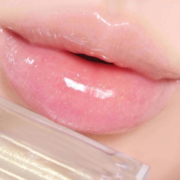 Lip Gloss Cristal Diamante Geléia Esmalte Transparente Óleo De Vidro Longa Duração Hidratante Glitter Líquido Batom Lábios Maquiagem Cosméticos