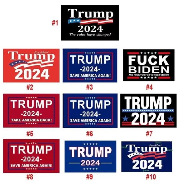 Donald Trump Präsident Gartenflaggen 3 x 5 Fuß 2024 Re-Elect Take America Back Flagge mit Messingösen Patriotische Outdoor-Innendekoration Banner 570QH