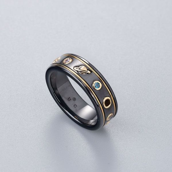 Preto branco cerâmica cluster banda anéis bague anillos para homens e mulheres noivado casamento casal jóias amante gift239k