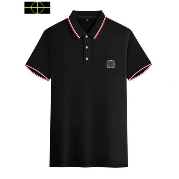 2024 Stone Jacket Island Marca Polo Masculino Homens CP Polos Moda Letras Bordadas Impressão Gráfica Casual Tops Feminino Manga Curta Camisetas 889fff