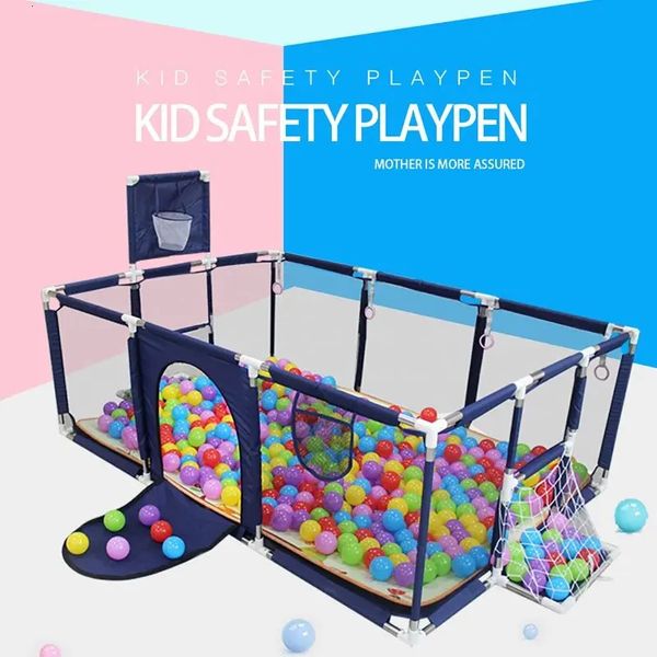 Безопасный детский манеж для детей в помещении, несколько стилей, ограждение для малышей, детская игровая площадка, игрушечный парк с баскетбольной рамкой 240220