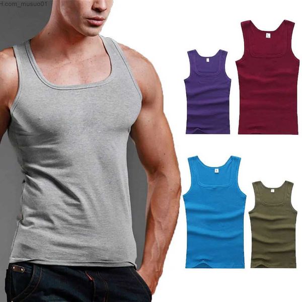 Herren Tank Tops Casual Männer Weste Coole Fitness Weste Ärmellose Tops Unterhemd Plus Größe Männer Kleidung Tank Tops Sommer Schwarz Weiß Grau Weste MaleL2402