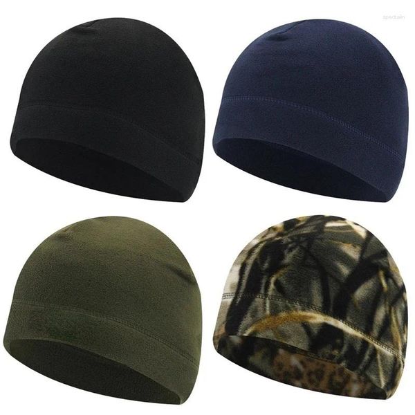 Berets Winddichte Polar Fleece Winter Taktische Hüte Für Männer Frauen Herbst Warme Mützen Outdoor Sport Weiche Camo Ski Radfahren Kappe hut