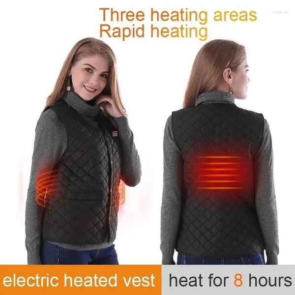 Damenwesten Frauen Beheizte Weste Herbst Und Winter Baumwolle USB Infrarot Elektrische Heizung Anzug Flexible Thermische Warme Jacke