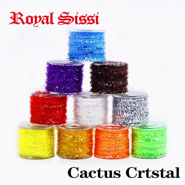 Linhas Royal Sissi 10 carretéis multi cores cacto enrolado Tinsel Chenille fio Cristal Flash strip ninfa bugs scud fly amarrando materiais