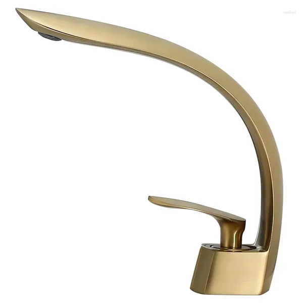 Rubinetti per lavandino del bagno Rubinetto per lavabo di lusso leggero Lavabo per mobile nordico e rame freddo oro