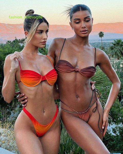 2023 produttore di costumi da bagno OEM costumi da bagno bikini bikini caldo donne sexy Tie Dye Halter costume da bagno personalizzato di alta qualità