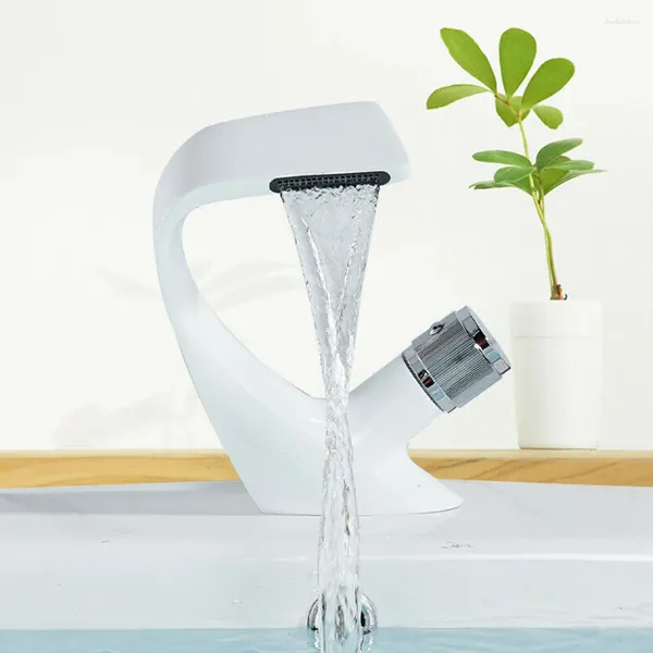 Waschbecken Wasserhähne Kreative Wasserfall Weiß Becken Wasserhahn Kaltes Wasser Einzigen Halter Mischbatterien Heimwerker Küche Zubehör