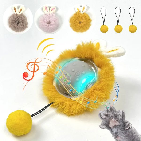 Smart Sensing Cat Toy Electric Rolling LED Pet Cat Bola Brinquedos Interativos Som Recarregável Automático para Atividade Interior 240219