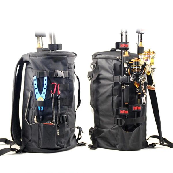 Sacos de isca de pesca saco de pesca à prova dwaterproof água saco de ombro duplo isca mochila carretel cintas 30l grande capacidade sacos de equipamento de pesca