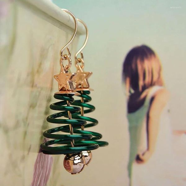 Ohrstecker 2024 Mode Stern Weihnachtsbaum für Frauen Schraube Design Ohrring Schmuck Mädchen Geschenk