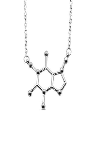 1pc Collana Molecola di Caffè Chimica Fisica Bio Scienza Struttura Cura Geometria Poligono Gene Donna Fortunata madre men039s famil5684615