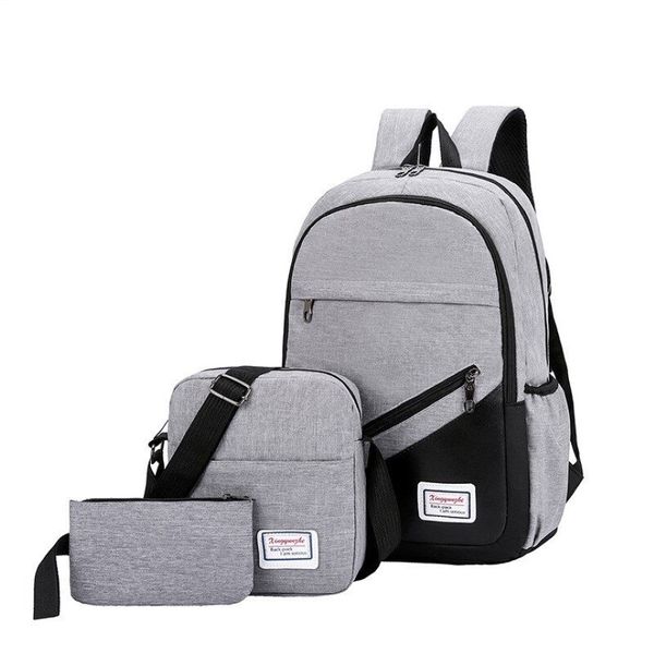 SHUJIN Nuovo set da 3 pezzi Zaino antifurto Uomo Donna Zaino casual Borse da scuola per laptop da viaggio Sac A Dos Homme Zaino227P