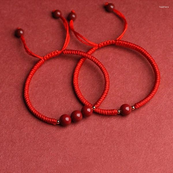 Strand Geleneksel Çin Kırmızı Bilezik Ayarlanabilir Şanslı Halat Tasarım Zinciri Çift Bileklik Mücevher Hediyesi Erkekler ve Kadınlar