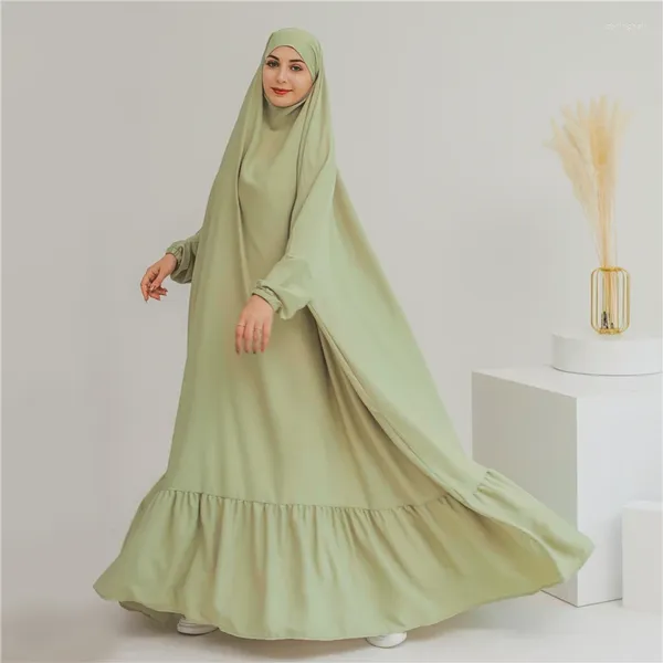 Abbigliamento etnico Eid Con cappuccio Abaya in testa Donna Musulmana Abito maxi allentato Indumento di preghiera Dubai Turchia Caftano Ramadan Djellaba Abito arabo