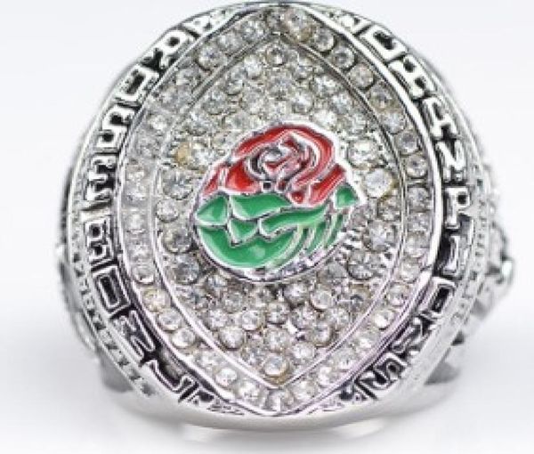 Mais novo masculino moda jóias 2015 Oregon Ducks Rose Bowl navio anel liga esportes fãs coleção lembranças presente de Natal9541809