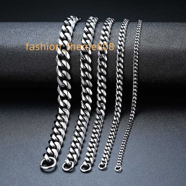 Gioielli da uomo 3.6mm 5mm 7mm 9mm 11mm Bracciale in acciaio inossidabile placcato oro Miami Bracciale a catena cubana Bracciale all'ingrosso