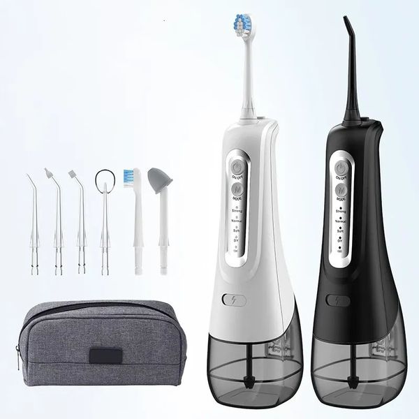 Limpador de dentes portátil, irrigador oral, fio dental de água, cuidados bucais domésticos, jato de água recarregável para dentes limpos 240219