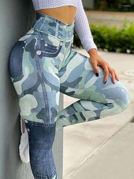 Kadın Tayt Kadın Yumuşak Egzersiz Taytları 2024 Kamuflaj Baskı Fitness Kıyafetleri Yoga Pantolon Yüksek Beled Gym Wear Spandex Leggins
