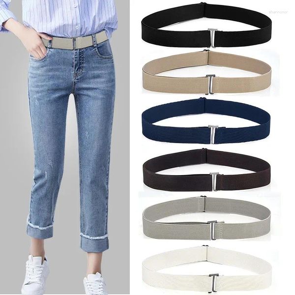 Cintos Tamanho Ajustável Fivela Plana Elástica Cinto Jeans Pant No Show Stretch Invisible Band Slim Cintura Acessórios