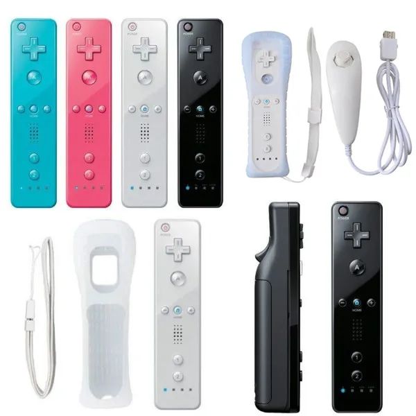 Nintend için Gamepads Wii 2 1 Set Kablosuz Bluetooth Gamepad Uzaktan Denetleyici Senkronizasyon Joystick Sol El+Nunchuck İsteğe Bağlı Hareket Plus