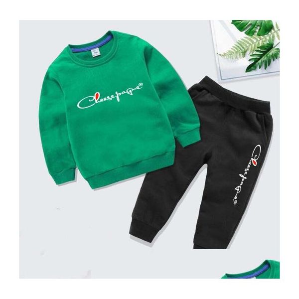 Giyim setleri çocuk kızlar kıyafetler sweatshirt pantolon takımları 2 adet bebek çocuk loungewear izleme izi erkek kıyafetler bırak dağıtım annelik dh3fb