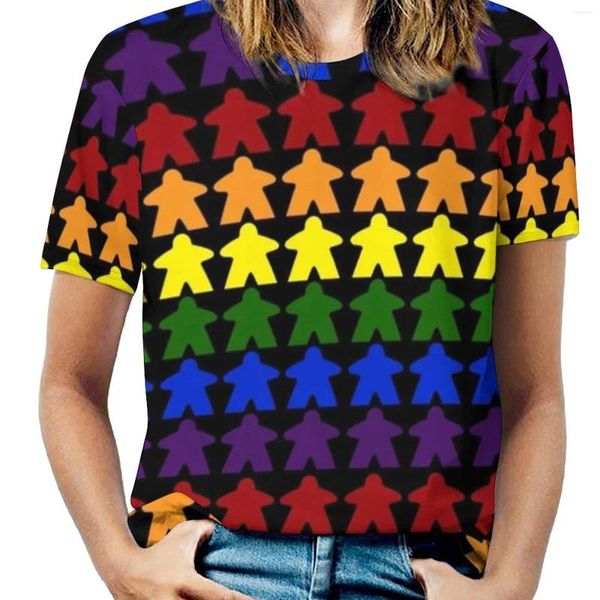 Magliette da donna Pride (edizione Meeple) T-shirt da donna Primavera ed estate Pullover girocollo stampato Top Omosessualità