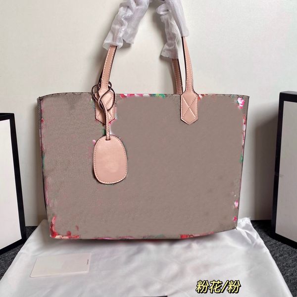 Borsa di design di lusso 2024 Borsa per la spesa popolare a doppia faccia pesante con pelle bovina esterna e borsa tote in tessuto impermeabile interno in PVC