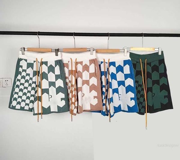 Designer Designer moda Rh stampa lettera scozzese tendenza americana pantaloncini sportivi casual larghi all-match in pantaloncini sportivi designerLKTG