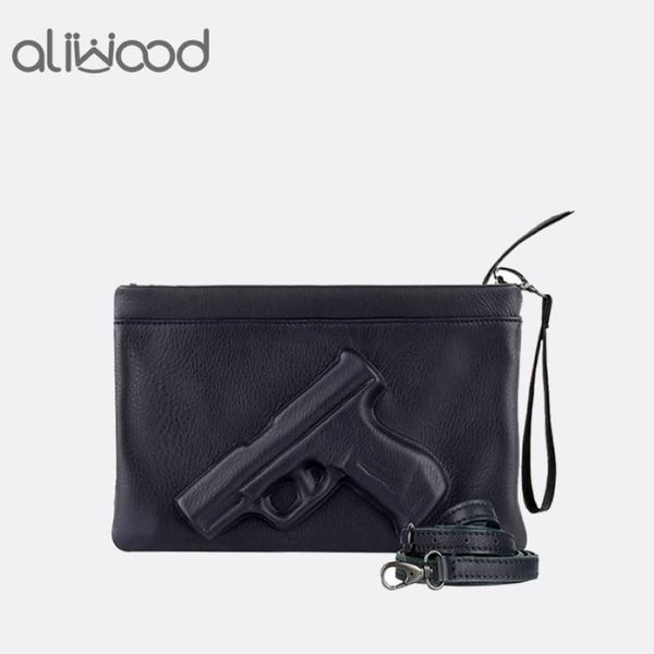 Sacos de ombro 3d impressão arma pistola saco marca feminina corrente mensageiro designer bolsa embreagem senhoras envelope embreagens crossbody bolsas299l