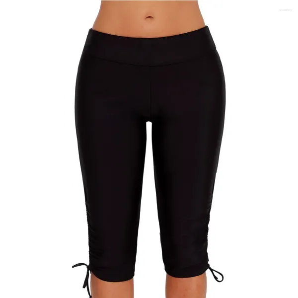 Pantaloncini da donna Ragazze attillati corti Vita alta Sport da spiaggia Allenamento Nuoto Donna Magra Donna Abbigliamento sportivo nero Taglia grande 3XL