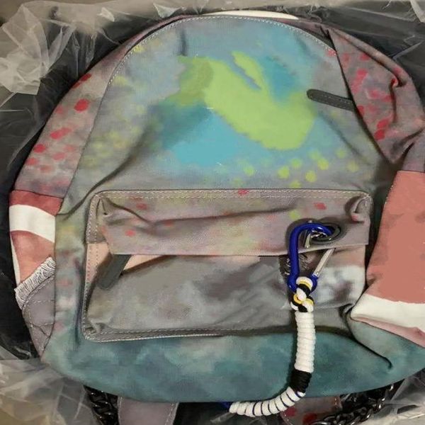 2021 mulheres sacos de viagem graffiti cor retro ombro mochila passarela casual lona clássico doodle edição limitada bag256c