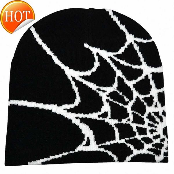 Bead Caps Spinne Web Beanie Hut Hip Hop Gestrickte Straße Trend Persönlichkeit Casual Pullove Schädel H0iy #