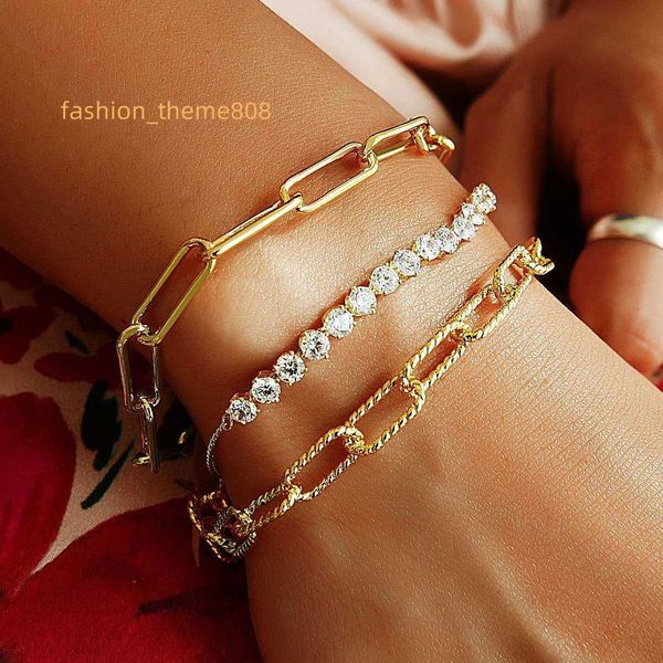 VLOVE Gioielli artigianali italiani fatti a mano per l'anca Bracciale con diamanti per uomo in vero oro giallo massiccio 14K Miami Cuban Link