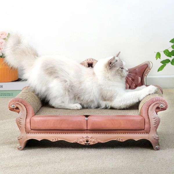 Tapetes vintage gato sofá eco natural ondulado gato arranhando placa criativa ninho de gato integrado substituível garra moagem brinquedo