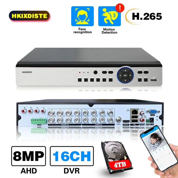 H265 4K AHD DVR Recorder 16CH XMEYE Hybrid 6 In 1 DVR NVR Sicherheitssystem 8MP CCTV Überwachung Video Recorder 16 Kanal P2P 240219