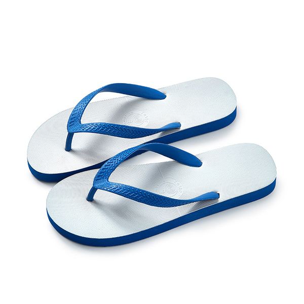 Kauçuk flip flop terlik düz tangs terlik yaz gündelik plaj ayakkabıları mavi