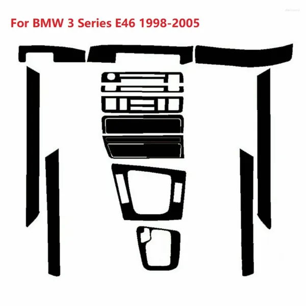 Innenzubehör für BMW 3er E46 1998–2005, Auto-Moulding-Zierstreifen, Armaturenbrett-Kohlefaser-Aufkleber