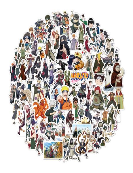 100PCS Adesivi Anime sasigi cool Cartoon ninja Decalcomanie in vinile impermeabili per bottiglie d'acqua per laptop6226786