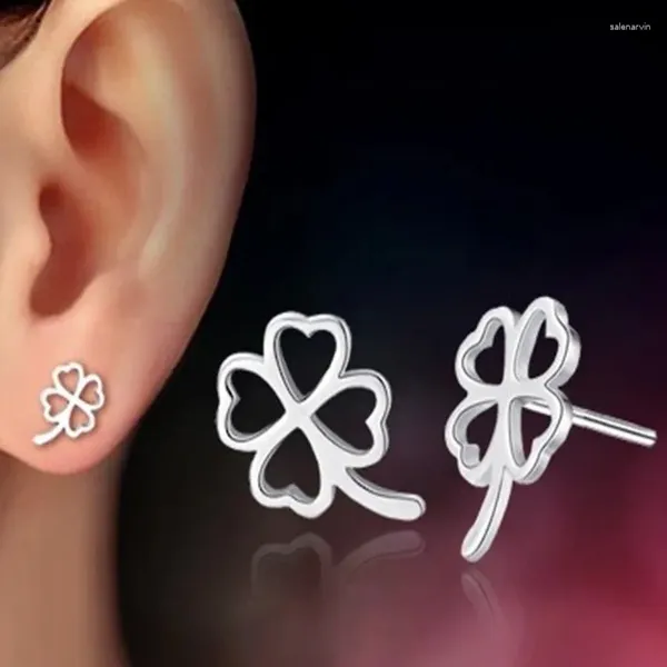 Ohrstecker Trendy Einfache Mädchen Hohl Silber Überzogene Blume Herz Für Dame Schmuck Mujer Pendientes Geschenke Freundschaft