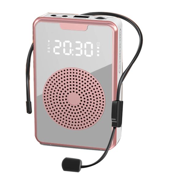 Amplificador de voz sem fio Microfones Bluetooth Microfone -falante com fone de ouvido de microfone, para guia turístico