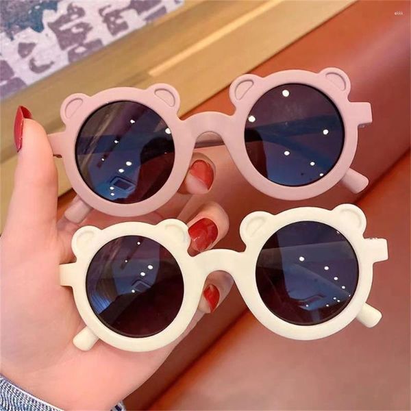 Occhiali da sole estivi per bambini simpatico orso cartone animato classico rotondo ragazze ragazzi bambini occhiali da sole Uv400 occhiali bambino