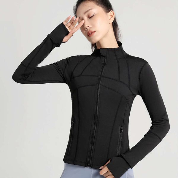 LU-33 Yoga-Jacke für Damen, definiert, Workout, Sportmantel, Fitness, schnell trocknend, Activewear-Oberteil, Sportbekleidung, solides Sweatshirt mit Reißverschluss, Sportbekleidung, heißer Verkauf