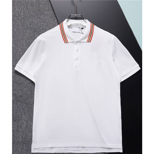 Camisa masculina t polos verão quente padrões bordados com letras camisetas de manga curta camisas casuais lapela pescoços topos tamanho M-XXXL