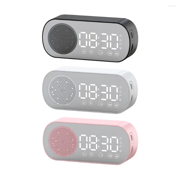 Настольные часы Студенческие часы для спальни Поддержка TF-карты Двойной будильник Беспроводной Bluetooth-совместимый динамик Портативный аудиоприемник Большой экран 1200 мАч