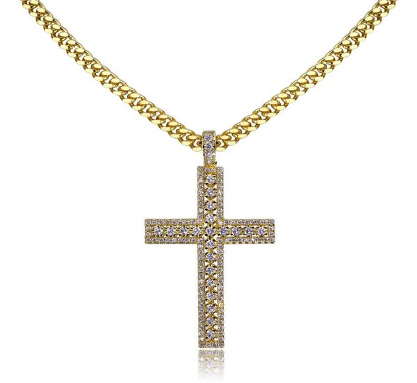 Kreuz Anhänger Halskette Micro Pave CZ Steine Ägyptischer Stil Gebet Hip Hop Anhänger Halskette Men039s Schmuck6770727