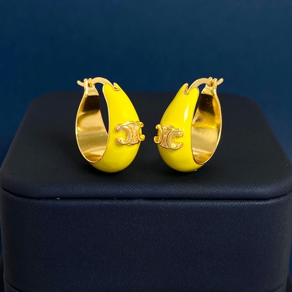 Marchio Celi Orecchini classici di design di lusso Orecchini pendenti moda donna 18k oro cerchio orecchini anelli orecchini gioielli festa top grande regalo di gioielli